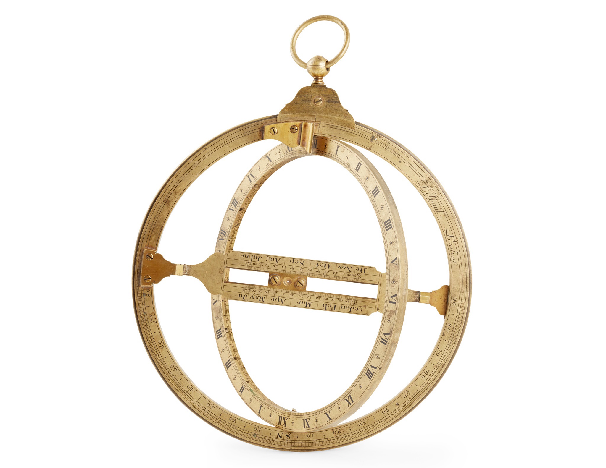 UNIVERSAL EQUINOCTIAL RING DIAL, DOLLOND, LONDON LATE 18TH / EARLY 19TH CENTURY